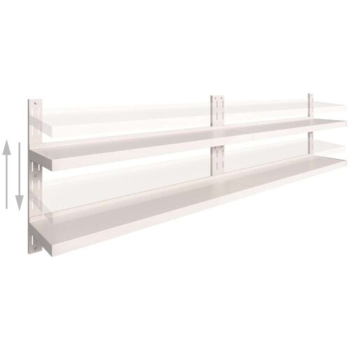 VidaXL Zidne police s 2 razine 2 kom od nehrđajućeg čelika 300 x 30 cm Slike