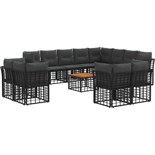  Zunanja garnitura za sedenje 13 pcs Črna in Temno siva, (5000270497) Cene