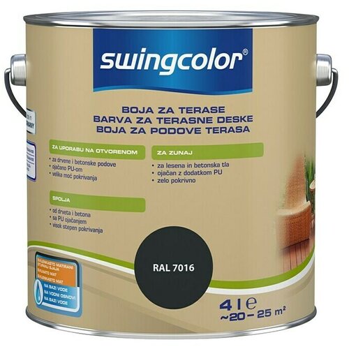 SWINGCOLOR Barva za terasne deske (barva: antracit, 4 l) Slike