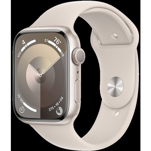 Apple Watch S9 GPS 45mm Starlight Alu Case w Starlight Sport Band &amp;ndash; M/L Slike