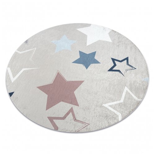 RugsX BAMBINO 48130 krog pralna preproga Zvezde za otroke protizdrsna - bež / siva cercle 80 cm, (5000176445) Cene