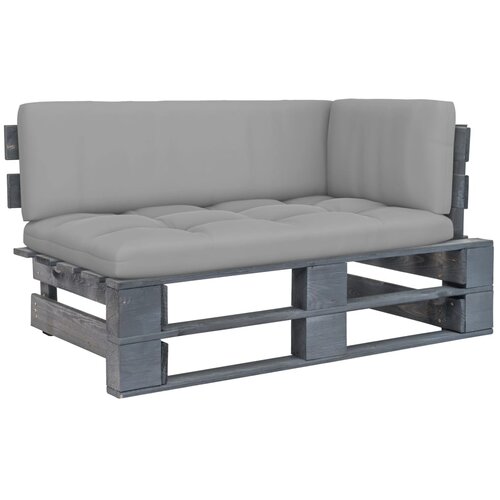 VidaXL Kutna vrtna sofa od paleta od sivo impregnirane borovine Slike