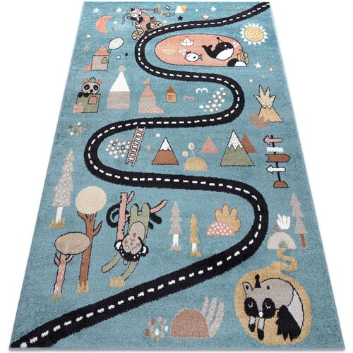 RugsX Preproge Preproga FUN Route za otroke, ulica, živali 200x290 cm Modra Cene