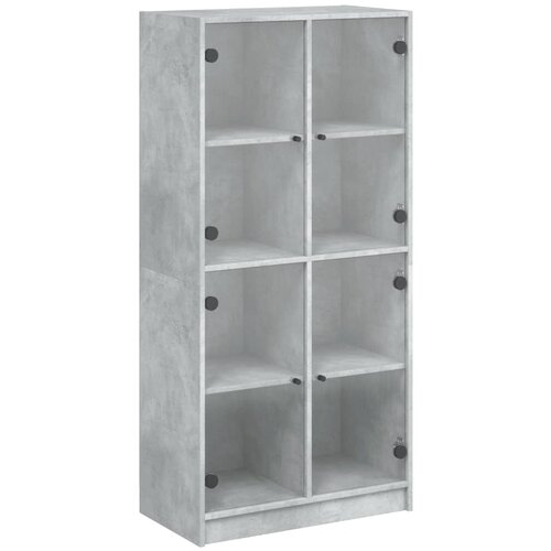 Maison Chic Visoka omara - Komoda - Predalnik z vrati betonsko siva 68x37x142 cm inženirski les, (21718833) Slike