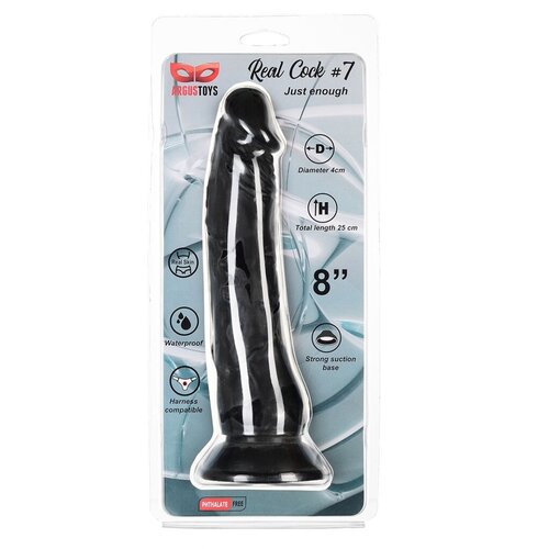  Dildo Real 7, 25cm, Crni Slike