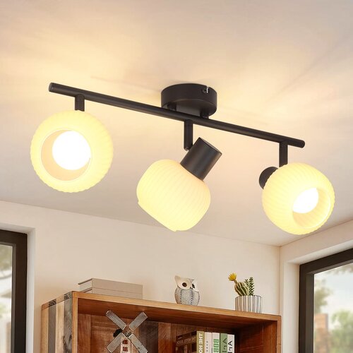 Nettlife Črna stropna svetilka E14 Vintage steklena senčila Notranja moderna svetilka za spalnico Dnevna soba, (22116881) Cene