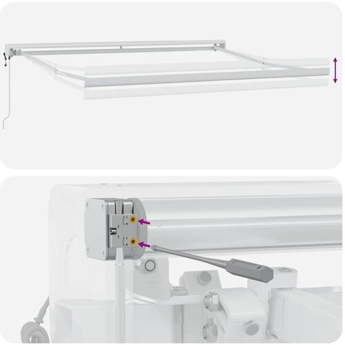 Tenda na uvlačenje antracit i bijela 3x2,5 m tkanina i aluminij Slike