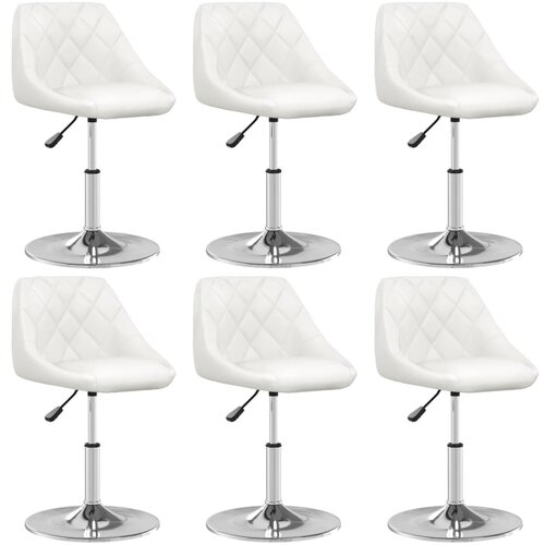 VidaXL Blagovaonske stolice od umjetne kože 6 kom bijele Slike