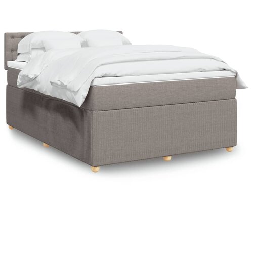 vidaXL Box spring postelja z vzmetnico taupe 140x190 cm blago Cene