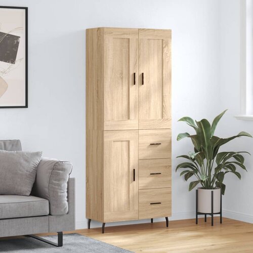 VidaXL Visoka komoda hrasta sonome 69 5x34x180cm od konstruiranog drva Slike