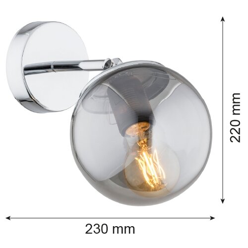  Argon 3989 - Zidna lampa SATELITE 1xE27/15W/230V sjajni hrom/siva Slike