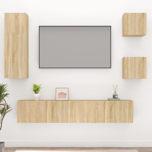  5-dijelni set TV ormarića boja hrasta sonome konstruirano drvo Slike
