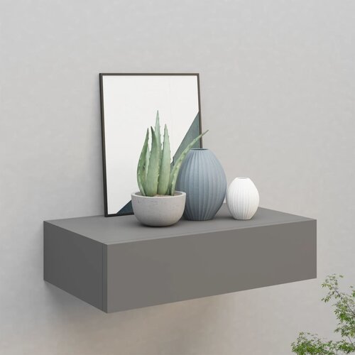 vidaXL Zidna polica s ladicom siva 40 x 23,5 x 10 cm MDF Cijene