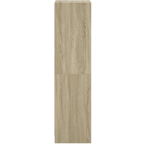  Visoka komoda sa staklenim vratima boja hrasta 35 x 37 x 142 cm Smeđa Slike