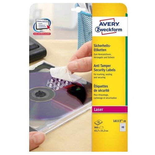 Avery Zweckform Za&amp;scaron;čitne etikete, Anti Tamper 45,7 x 21,2 mm Slike