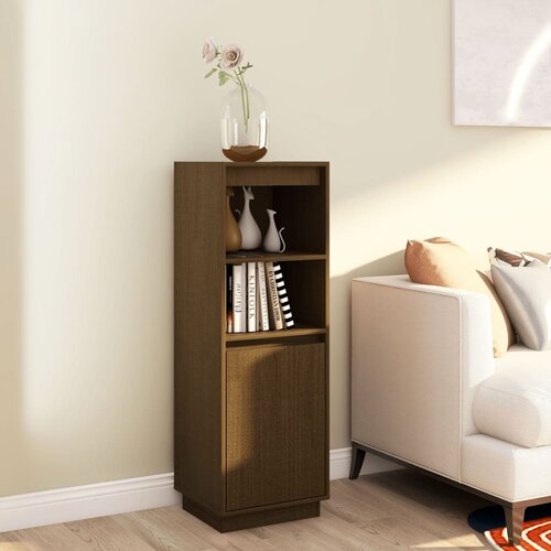 vidaXL Visoka omara rjava 37x34x110 cm trdna borovina Cene