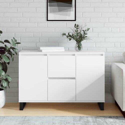 vidaXL Komoda bela 104x35x70 cm inženirski les Cene