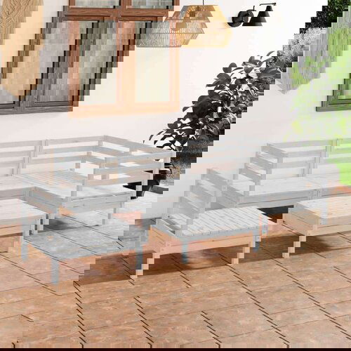  6-dijelna vrtna garnitura od masivne borovine bijela Cijene