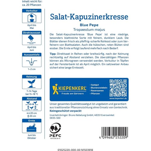  Velika kapucinka "Blue Pepe" - 1 pkt. Cene