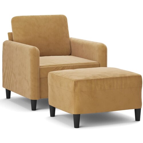 VidaXL Fotelj s stolčkom za noge rjav 60 cm žamet, (20909891) Slike