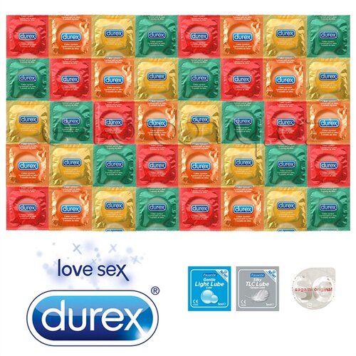Durex Fruity Mix Package - 40 Condoms 2x + Lubricant + Pasante Ultra Thin Sagami Original 0.02 As a Gift Cene