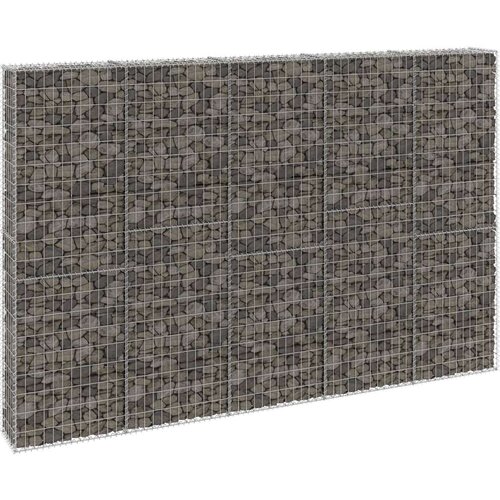 VidaXL Gabionski zid s poklopcima od pocinčanog čelika 300x30x200 cm Slike