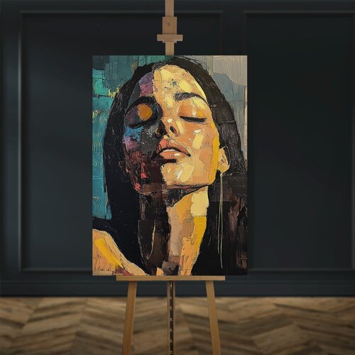Styler Slika z ročno naslikanimi elementi 70x100 cm Vivian &amp;ndash; Slike