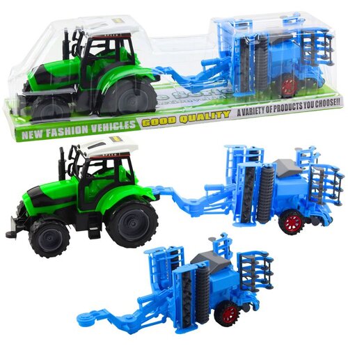 Veliki poljoprivredni traktor set pokretna tanjurača Slike