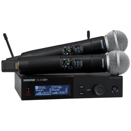 Shure SLXD24D+E /58-G65 - dual digital wireless system with two transmitters /handheld microphones (470 - 606 MHz) Slike