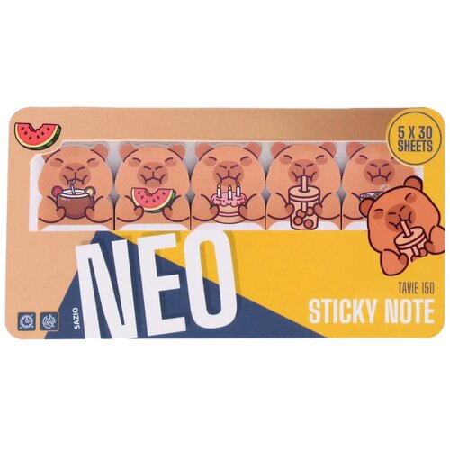 Sazio Neo Tavie 150, blokčić, samolepljiv, 5 x 30 listova, Capybara Cene