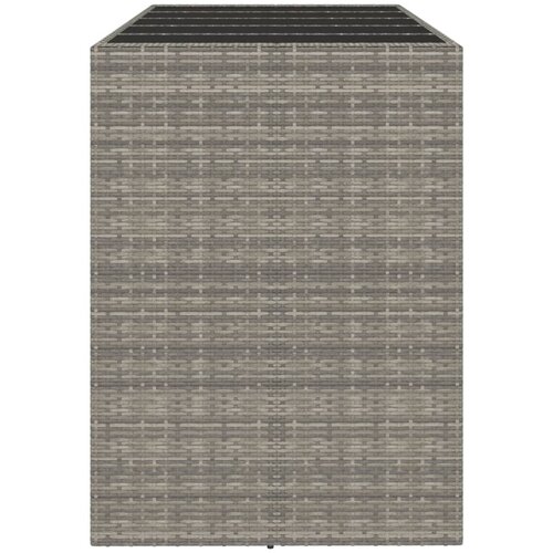 Barski stol sa staklenom pločom sivi 185x80x110 cm poliratan Slike