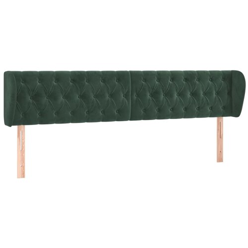 VidaXL Uzglavlje s u&amp;scaron;ima tamnozeleno 203x23x78/88 cm bar&amp;scaron;unasto Slike