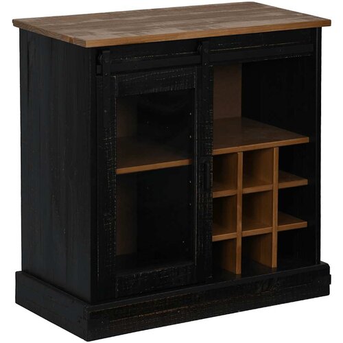 Maison Chic Komoda - Predalnik HALDEN z drsnimi vrati črna 80x40x80 cm masivni les, (21719313) Cene