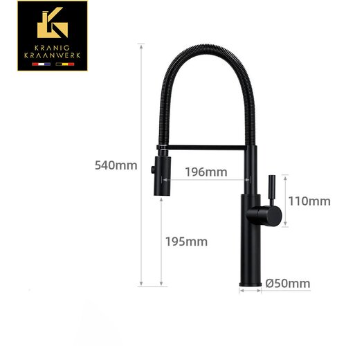 Kranig Kraanwerk Vrhunski razred | Dizajn kuhinjske pipe | Kuhinjska me&scaron;alna pipa s gibljivo cevjo in pr&scaron;ilno glavo | Lorenzo Minimalizem, (21730730) Cene