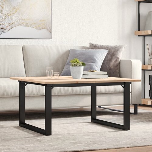 Furnova Klubska mizica O okvir 90x90x45 cm trdna borovina lito železo, (22056304) Cene