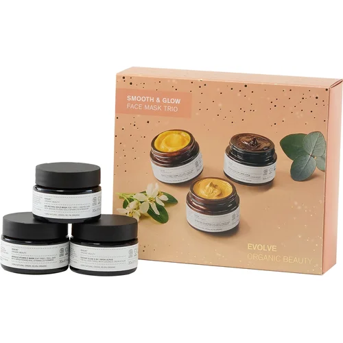 Evolve Organic Beauty Gift Set "Smooth & Glow Face Mask Trio" X-Mas 2024 - 1 set.