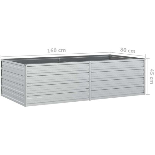 VidaXL Povi&amp;scaron;ena vrtna gredica 160 x 80 x 45 cm pocinčani čelik srebrna Slike