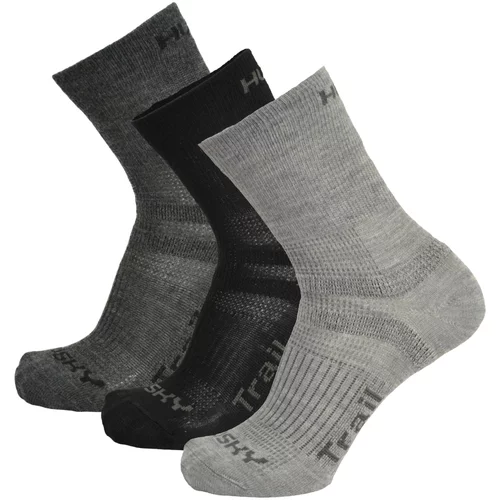 Husky Socks Trail 3 pack black/anthracite/light grey