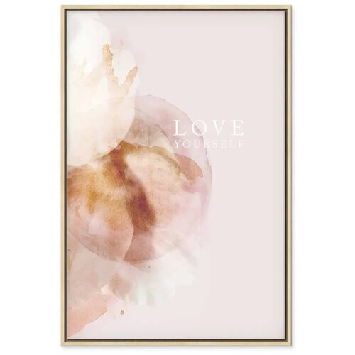  Slika - Love Yourself (1 Part) Vertical 80x120 U prirodnom drvenom okviru Cene