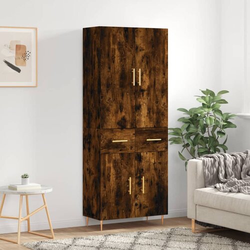vidaXL Visoka komoda dimljeni hrast 69 5x34x180 cm konstruiranog drva Cene