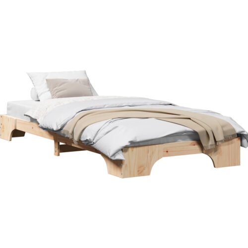 VidaXL krevetna konstrukcija prirodno čvrsto borovo drvo 90 x 190 cm Slike