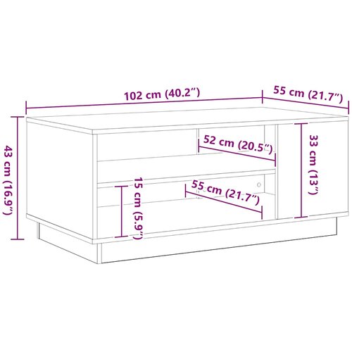  Kava Stol Crni hrast 102 x 55 x 43 cm Konstruirano drvo Slike