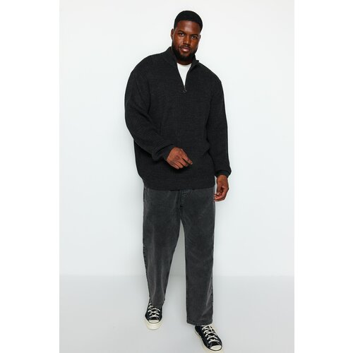 Trendyol Plus Size Sweater - Black - Regular fit Slike