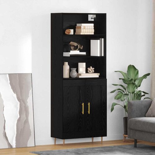  Highboard Crni hrast 69,5 x 34 x 180 cm Konstruirano drvo Cijene