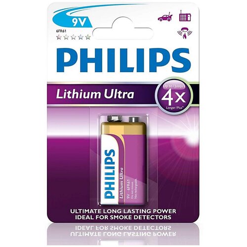 Philips 6FR61LB1A/10 - Litijumska baterija 6LR61 LITHIUM ULTRA 9V 600mAh Cene
