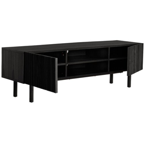 Jotex Črna TV omarica v jesenovem dekorju 160x50x43 cm Sion &amp;ndash; Slike