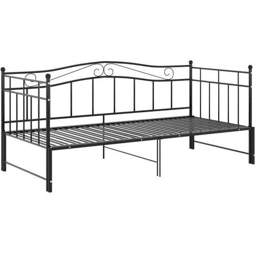 VidaXL okvir za krevet na razvlačenje crni metalni 90 x 200 cm Slike