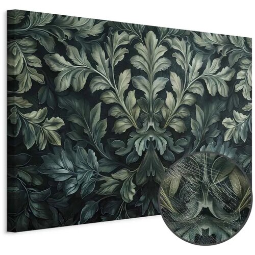  Slika - Dark Green Victorian Leaves: Botanical Carved Composition 60x40 Premium Print Cijene
