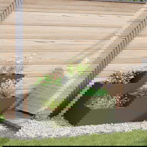 VidaXL Vrtna sadilica Maslinasta Metal 100 x 100 x 60 cm Sadilice Slike
