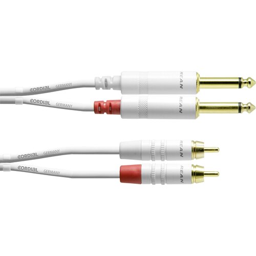 Cordial avdio adapterski kabel [2x 6\,3 mm banana mo&scaron;ki konektor - 2x mo&scaron;ki cinch konektor] 3.00 m bela, (20434845) Cene